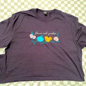 Disney Inspired Flower and Garden Embroidered Shirt
